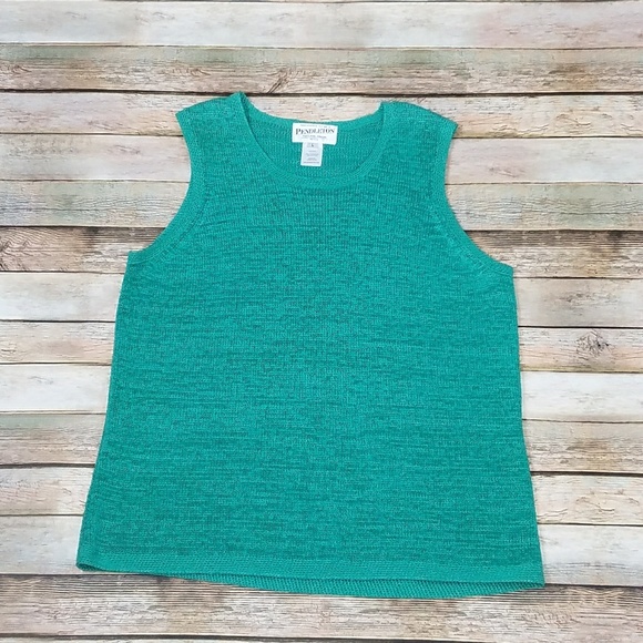 Pendleton Pullover Knit Sweater Vest Green PetiteL - Picture 2 of 6